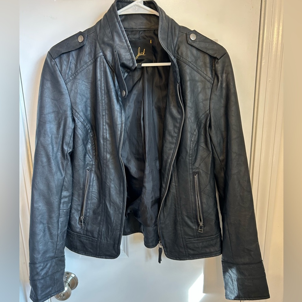 Jack by BB Dakota Black Faux Leather Moto Jacket